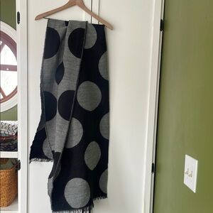 Stylish Black and Gray Polka Dot Scarf- Reversible
